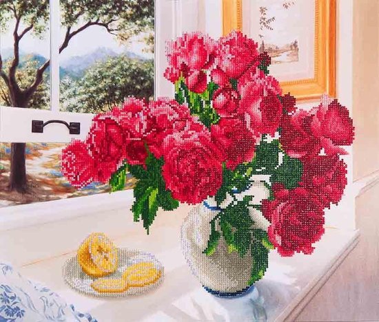 Diamond Dotz Roses by the Window : 57x49 cm