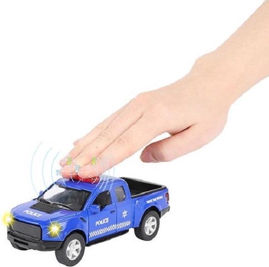 Toi-Toys parkeergarage politiestation met auto 3-delig - Zwart