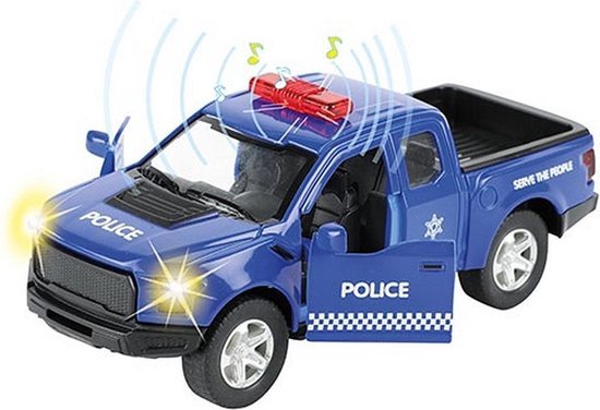 Toi-Toys parkeergarage politiestation met auto 3-delig - Zwart