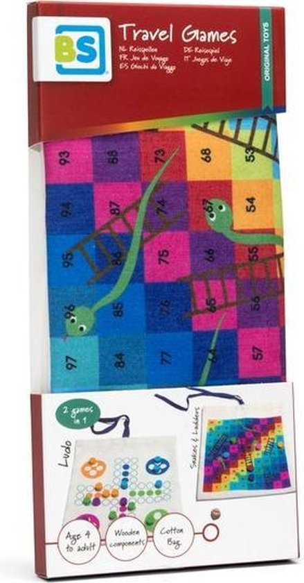 BS Toys Reisspel Snakes & Ladders & Ludo Multicolor 24x22 cm