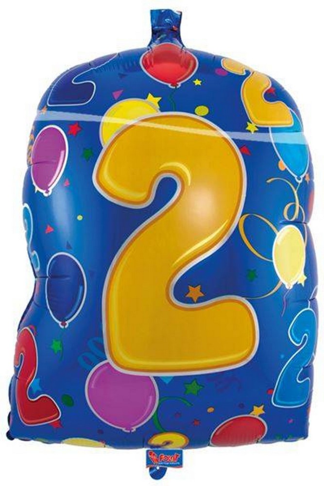 Folat Folie Ballon Cijfer 2 Multicolor 56 cm