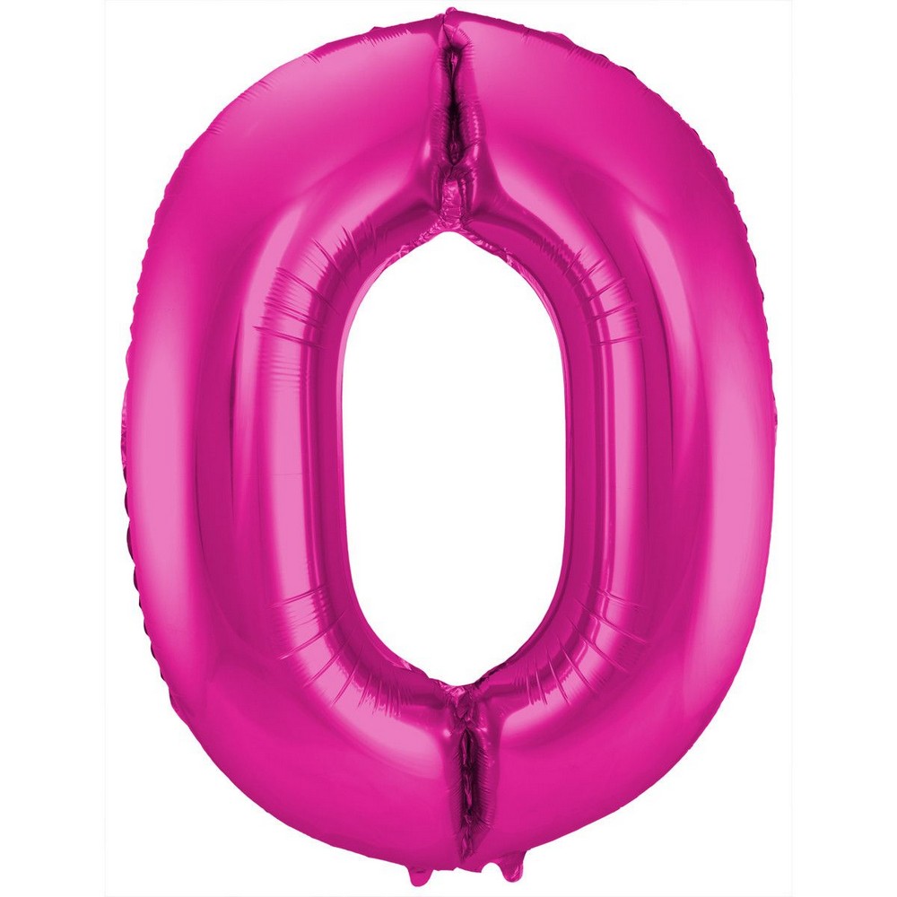 Feestbazaar Folat Folie Ballon Cijfer 0 86 cm - Roze
