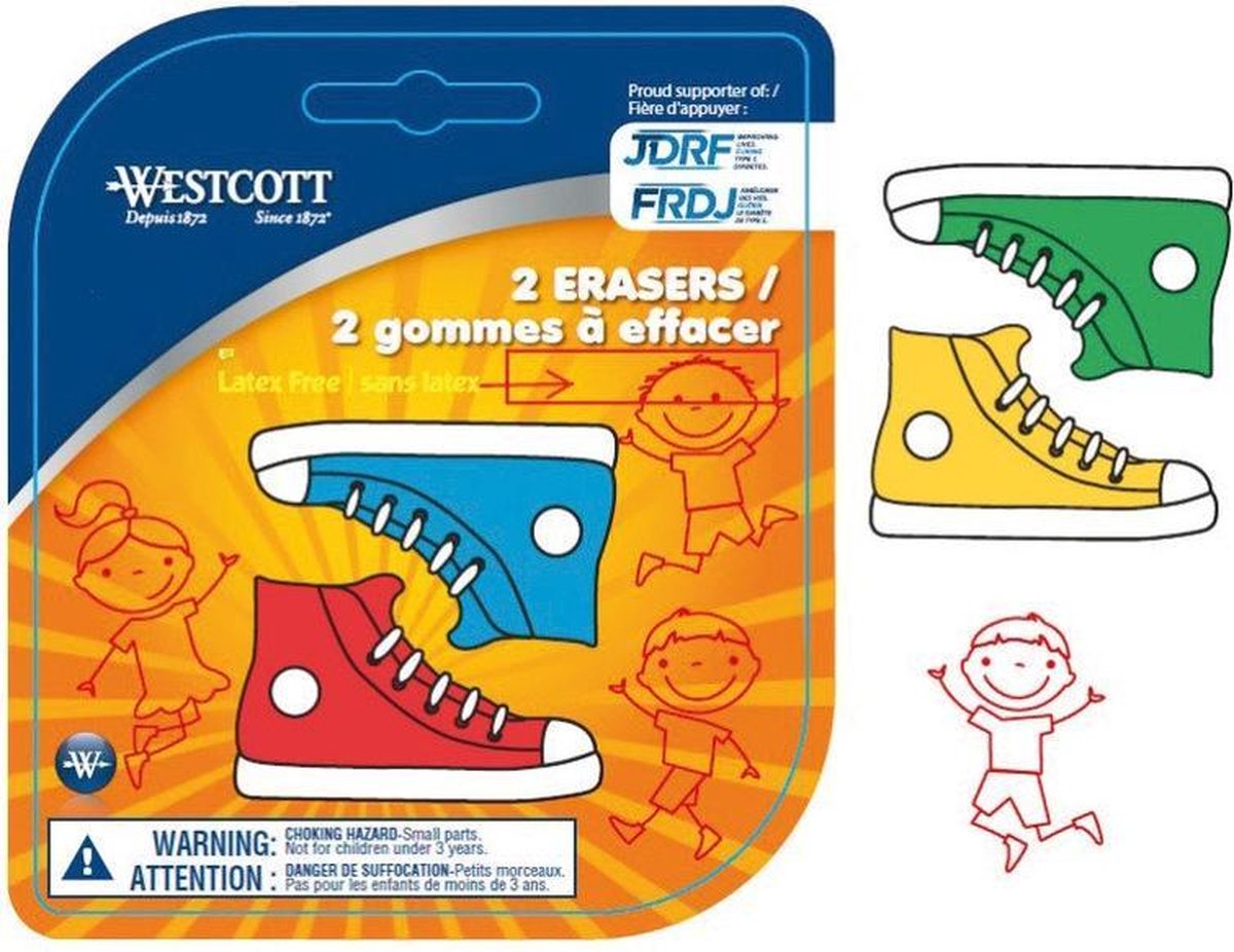 Westcott gum Sneakers 2 stuks op blister