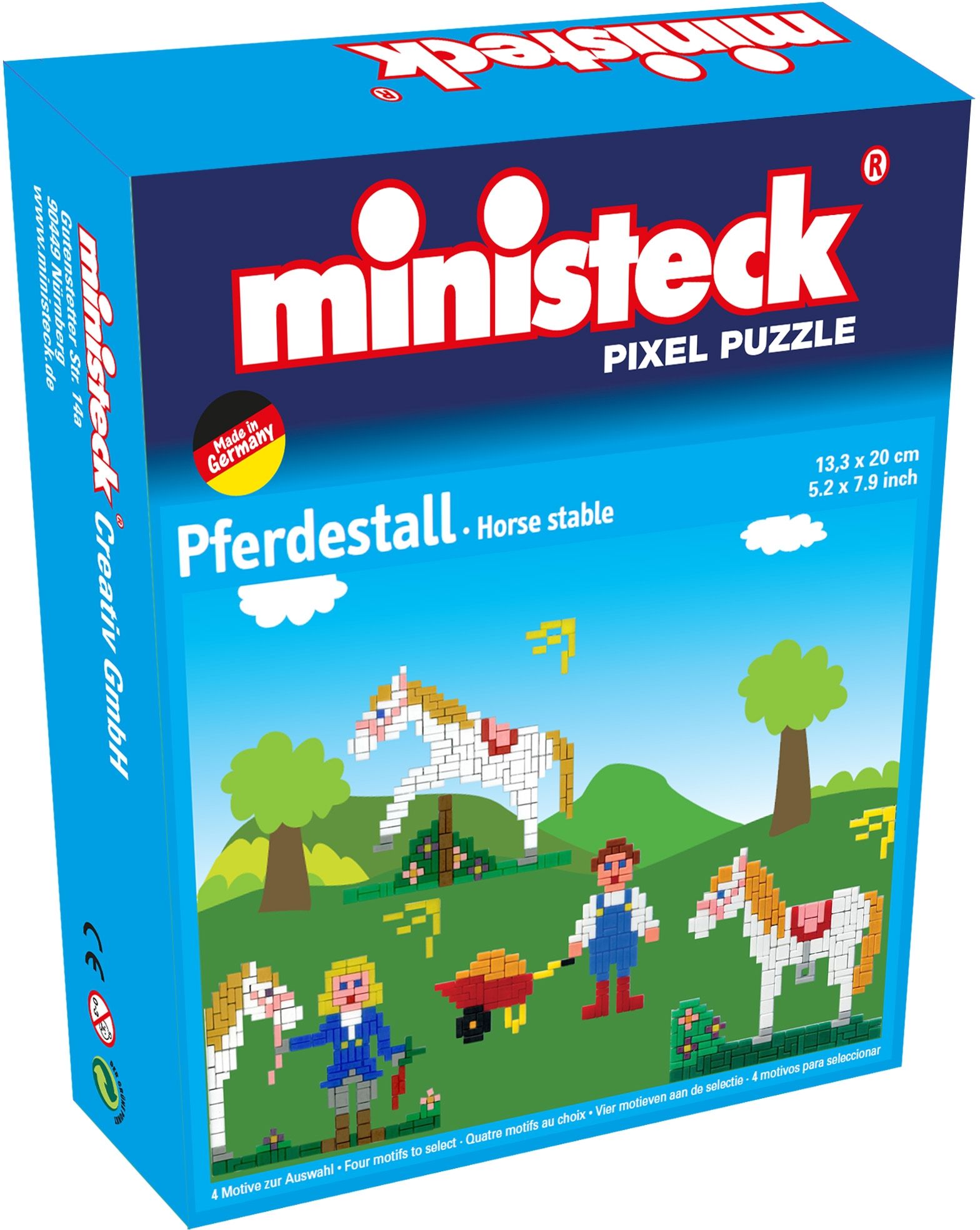 Ministeck Paardenstal 4-in-1 500-delig - Blauw