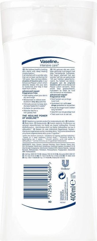 Vaseline Bodylotion Advanced Repair 400ml