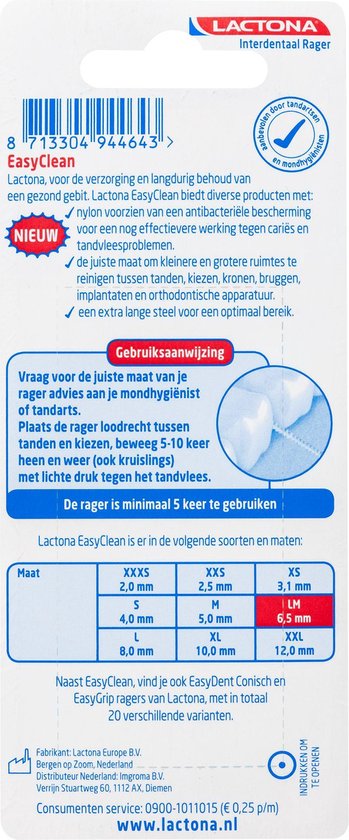 Lactona Ragers - Interdentale Borstels Large / Medium 6.5mm 8stuks