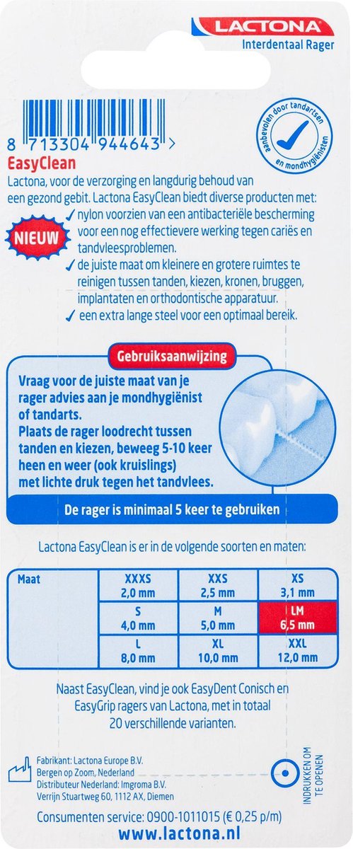 Lactona Ragers - Interdentale Borstels Large / Medium 6.5mm 8stuks