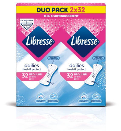 Libresse Inlegkruisjes Normaal Duo Pack 2x32st