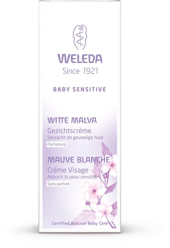 Weleda Baby Sensitive Gezichtscremete Malva 50gram - Wit