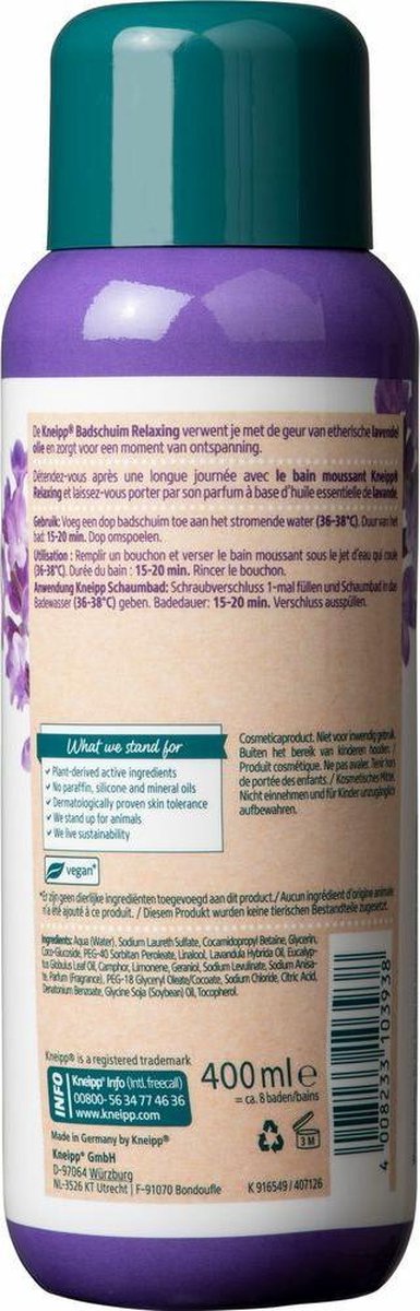 Kneipp Badschuim Lavendel 400ml