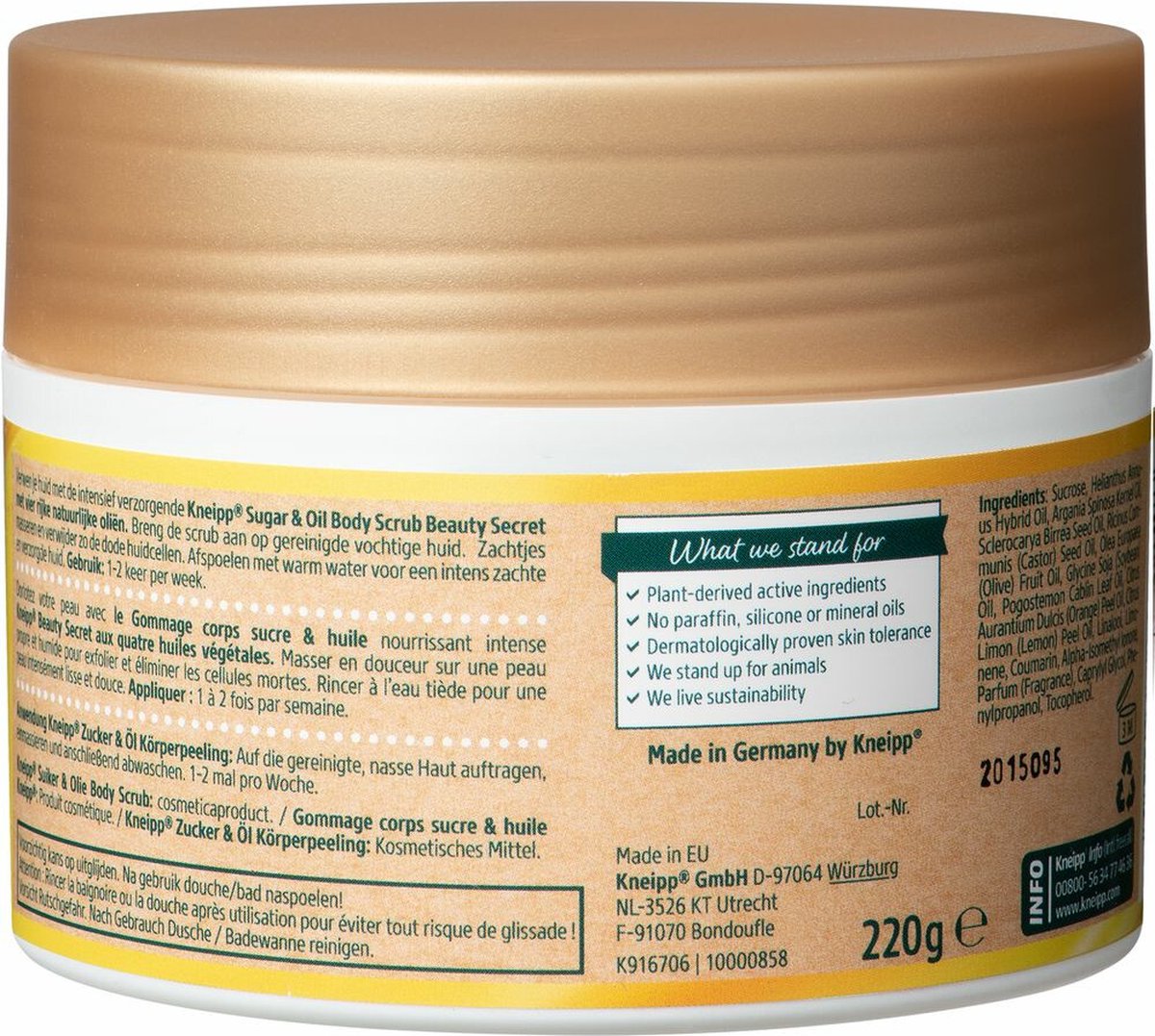 Kneipp Bodyscrub Sugar And Oil Beauty Geheim 220gr