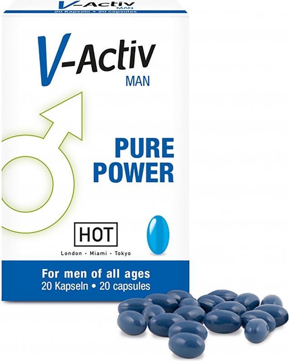 Hot V-activ Capsules For Men - Blauw