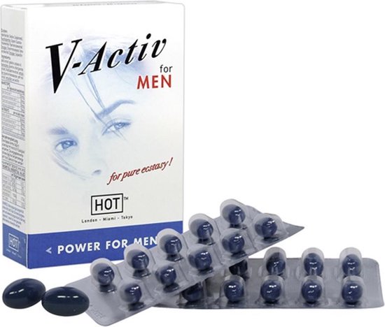 Hot V-activ Capsules For Men - Blauw