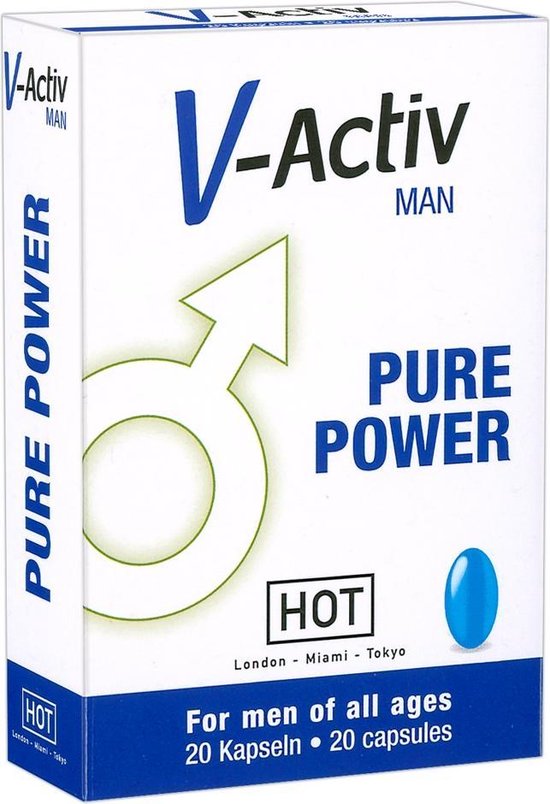 Hot V-activ Capsules For Men - Blauw