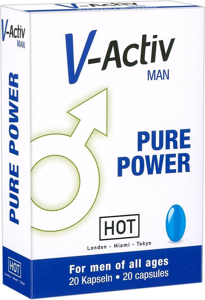 Hot V-activ Capsules For Men - Blauw