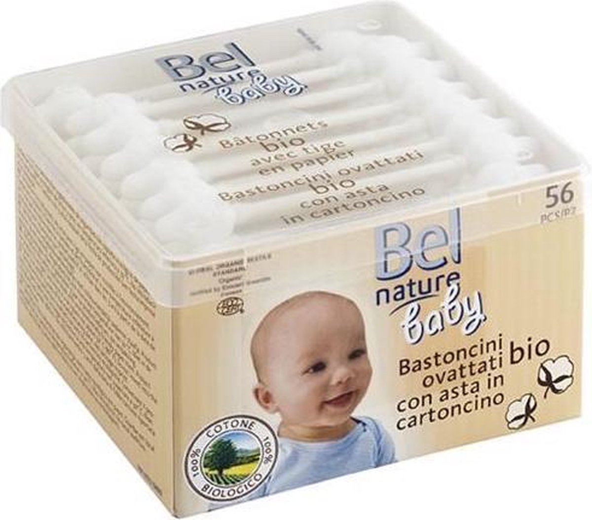 Bel Nature Wattenstaafjes Baby 56 Stuks