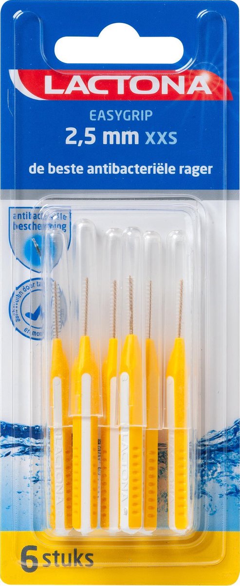 Lactona Easygrip Ragers - Interdentale Borstels Xxs 2.5mm 6 stuks