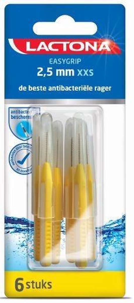 Lactona Easygrip Ragers - Interdentale Borstels Xxs 2.5mm 6 stuks