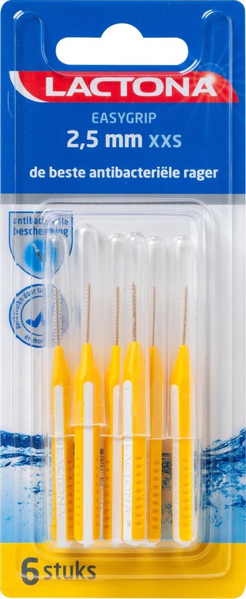 Lactona Easygrip Ragers - Interdentale Borstels Xxs 2.5mm 6 stuks