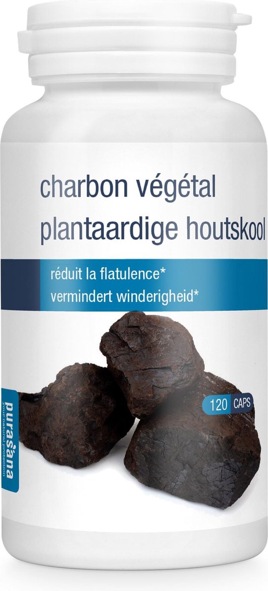 Purasana Houtskool Plantaardig 190mg Capsules