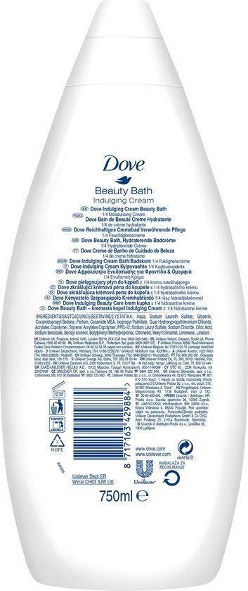 Dove Badschuim Indulging Cream 750ml