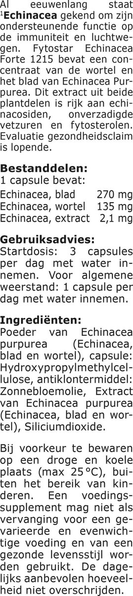 Fytostar Echinacea Extr 1250mg Capsules