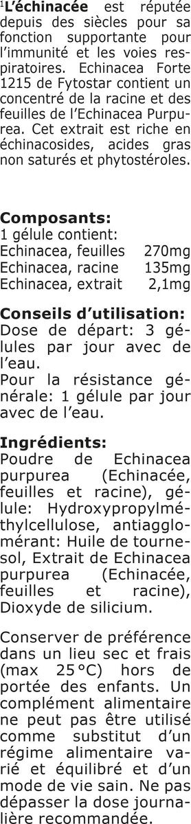 Fytostar Echinacea Extr 1250mg Capsules