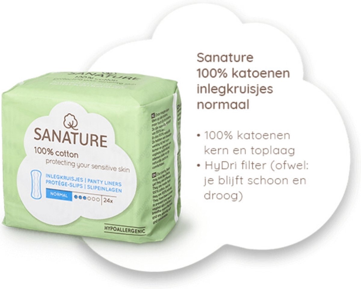 Sanature 100 Katoenen Inlegkruisjes Normaal 24stuks