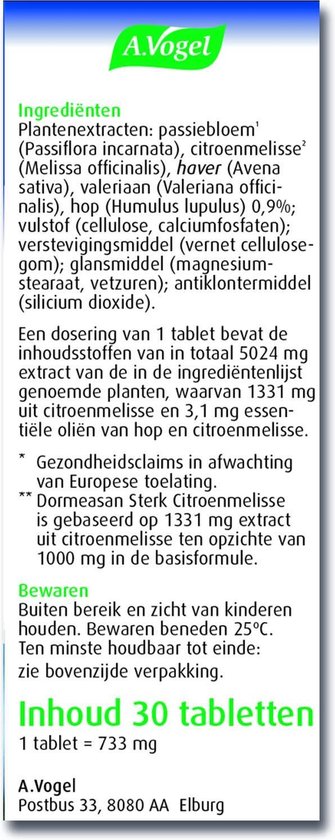A.Vogel Dormeasan Nachtrust Extra Sterk Tabletten