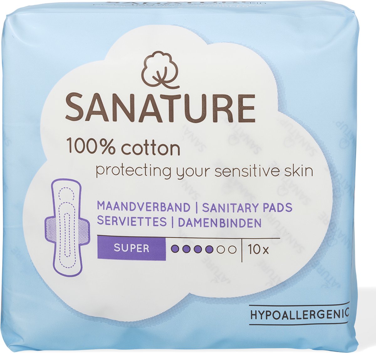 Sanature 100 Katoenen Maandverband Super 10stuks