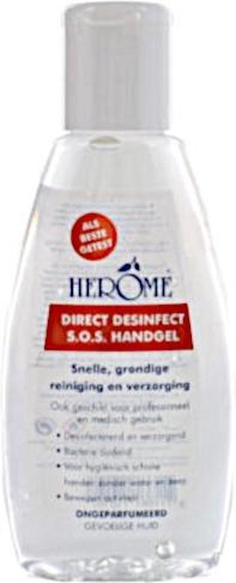 Herome Direct Desinfect S.O.S. Handgel Sensitive Ongeparfumeerd Flacon 75ml
