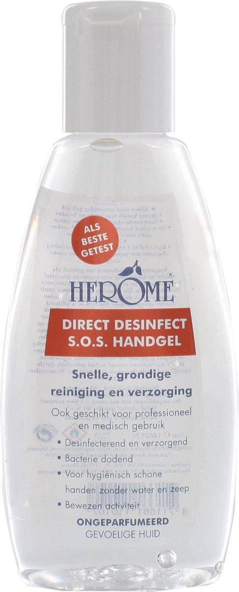 Herome Direct Desinfect S.O.S. Handgel Sensitive Ongeparfumeerd Flacon 75ml