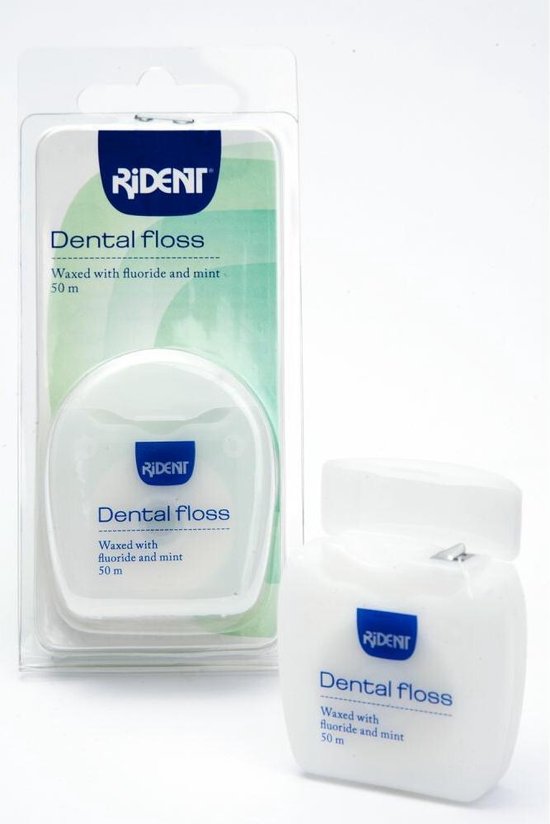 Rident Flosdraad Dental Floss Waxed Met Fluoride En Mint 50mtr