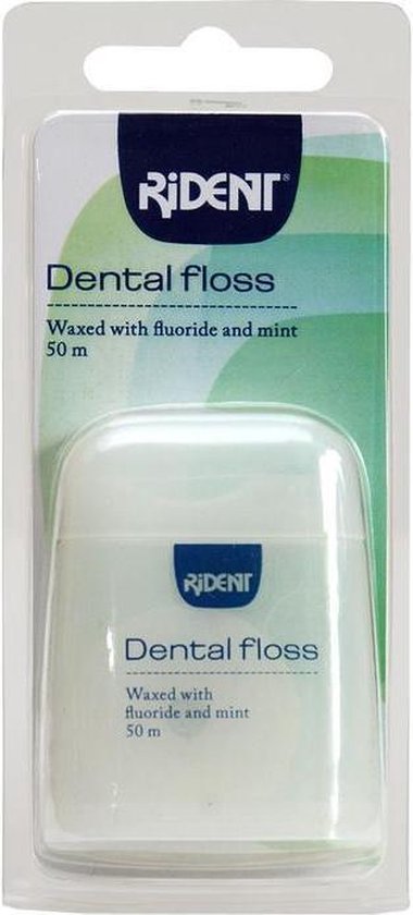 Rident Flosdraad Dental Floss Waxed Met Fluoride En Mint 50mtr