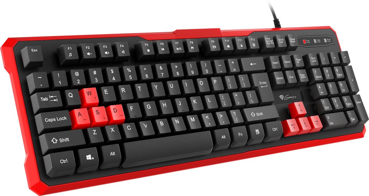 Genesis RHOD 110 toetsenbord USB QWERTY US International Zwart, - Rood