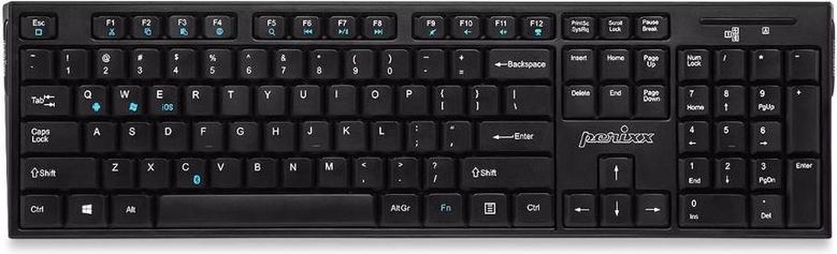 Perixx Periboard 810 draadloos Bluetooth multimedia toetsenbord QWERTY/US