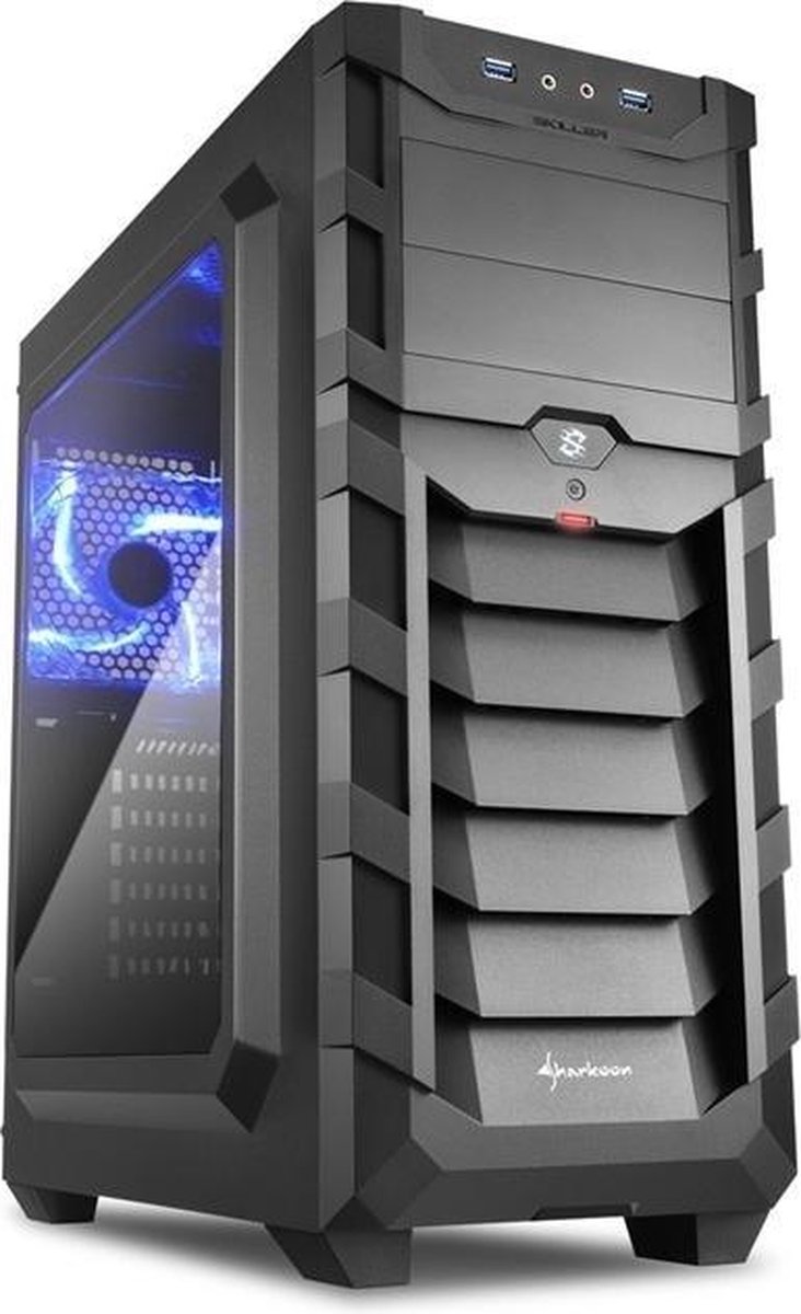 AMD Ryzen 5 2600 Allround Game Computer / Gaming PC - GeForce GTX 1050 Ti 4GB - 16GB RAM - 120GB SSD - 1TB HDD - BLAUW