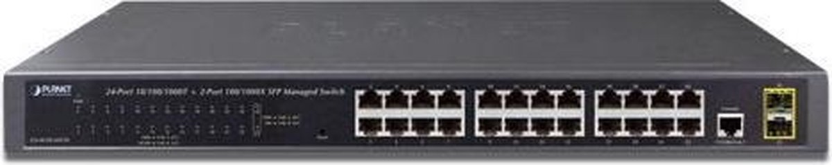 Assmann Planet GS-4210-24T2S netwerk-switch Managed L2 Gigabit Ethernet (10/100/1000) 1U - Zwart
