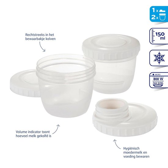 Difrax Kolfaansluiting bewaarbakjes 2 st Per stuk