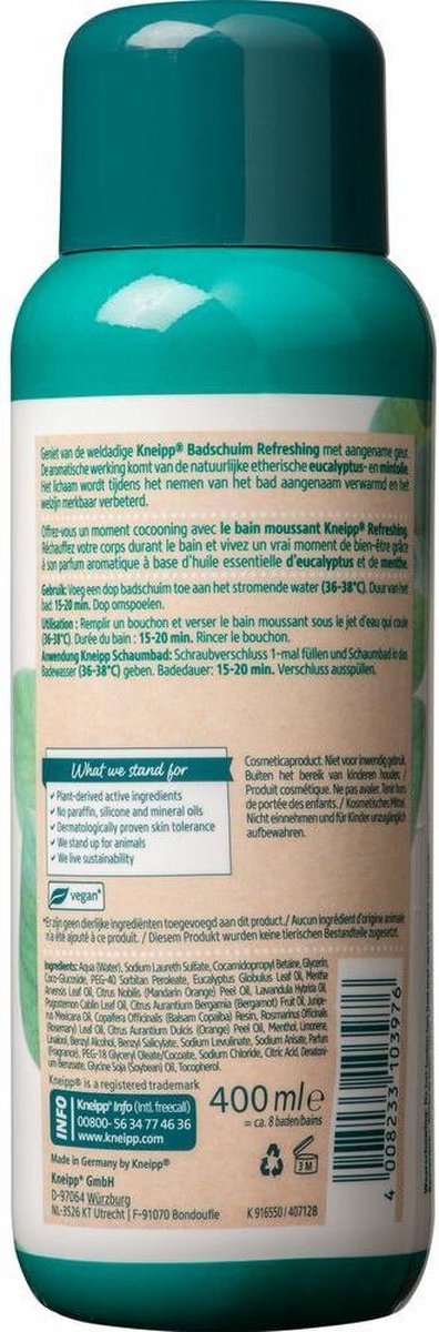 Kneipp Badschuim Mint Eucalyptus 400ml