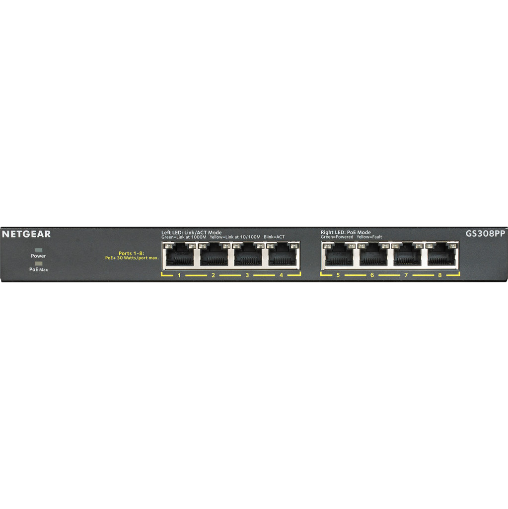 Netgear GS308PP - Zwart