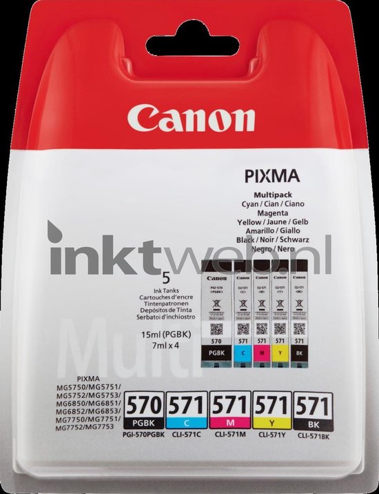 Canon PGI-570/CLI-571 Cartridges Combo Pack - Zwart