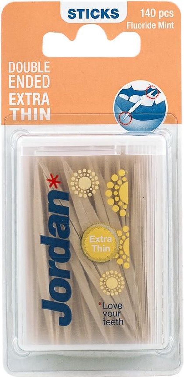 Jordan Tandenstokers Extra Dun 2-zijdig 140 Stok