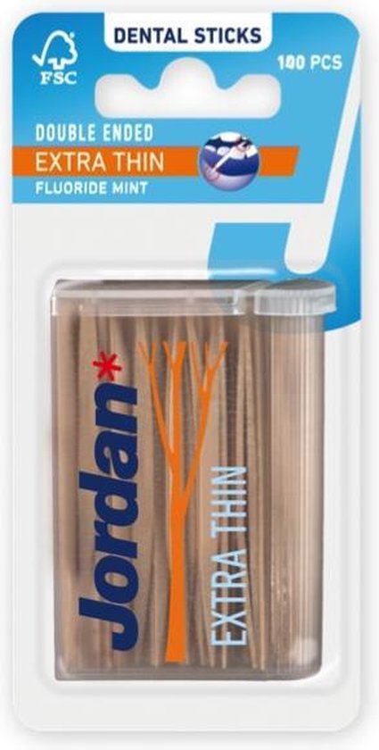 Jordan Tandenstokers Extra Dun 2-zijdig 140 Stok