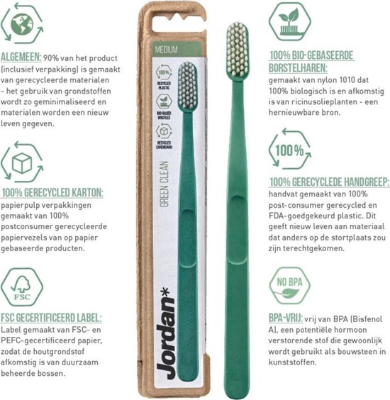 Jordan Tandenborstel Green Clean Kids Extra Soft Stuk - Blauw