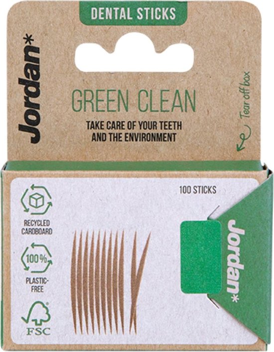 Jordan Green Clean Tandenstokers Dun 100stuks