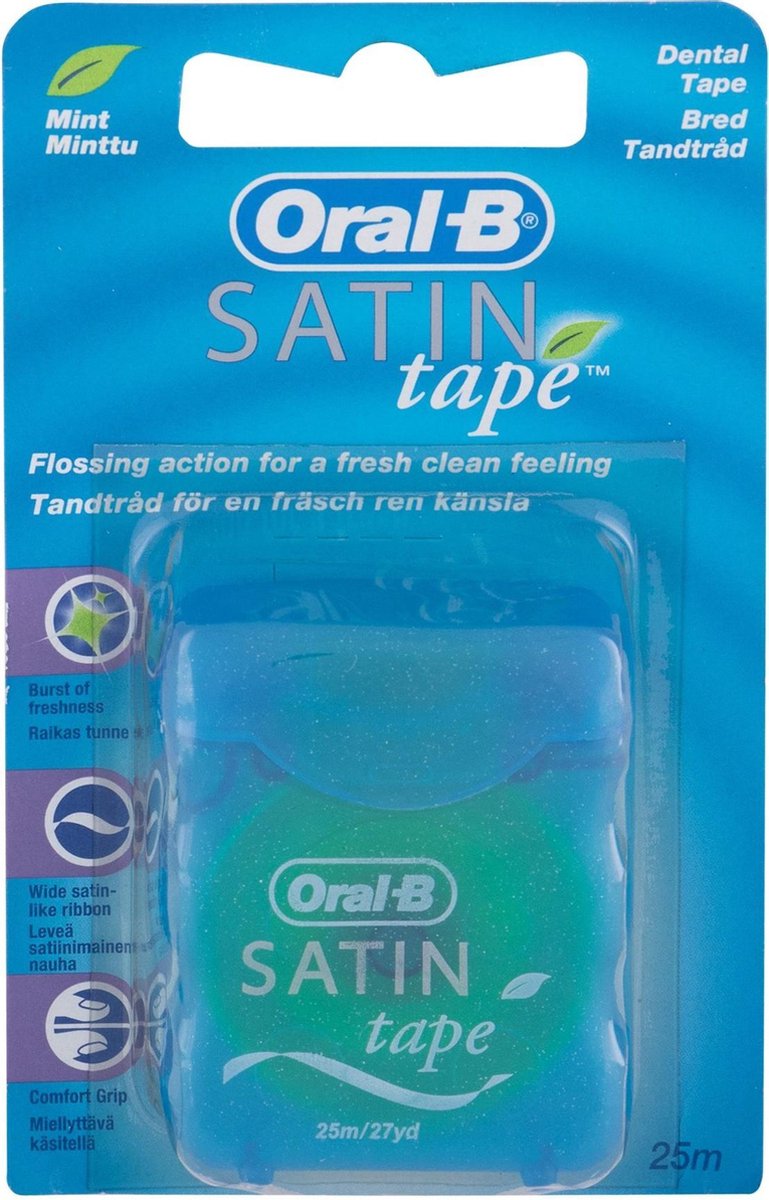 Oral B Satin Tape Dental Floss Mint 25mtr