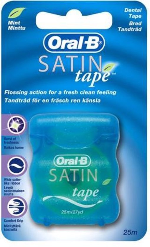 Oral B Satin Tape Dental Floss Mint 25mtr