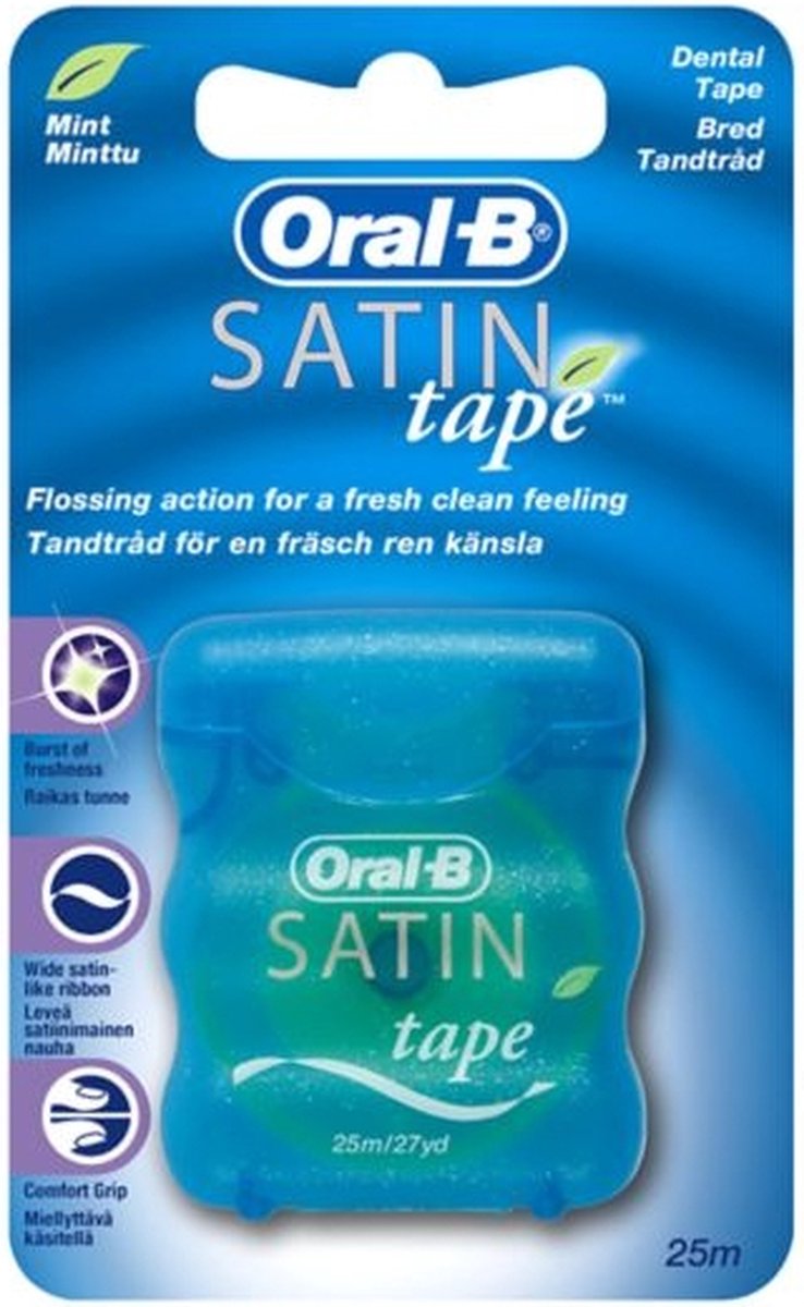 Oral B Satin Tape Dental Floss Mint 25mtr