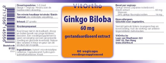 Vitortho Ginkgo Biloba Extract 60mg